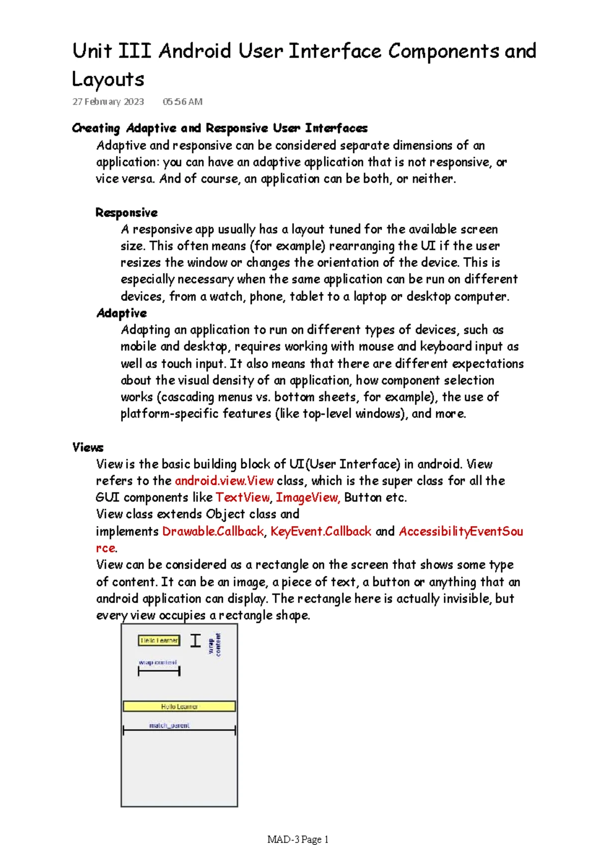Practical 17: Activity Lifecycle and Sensor Implementation Notes - Studocu