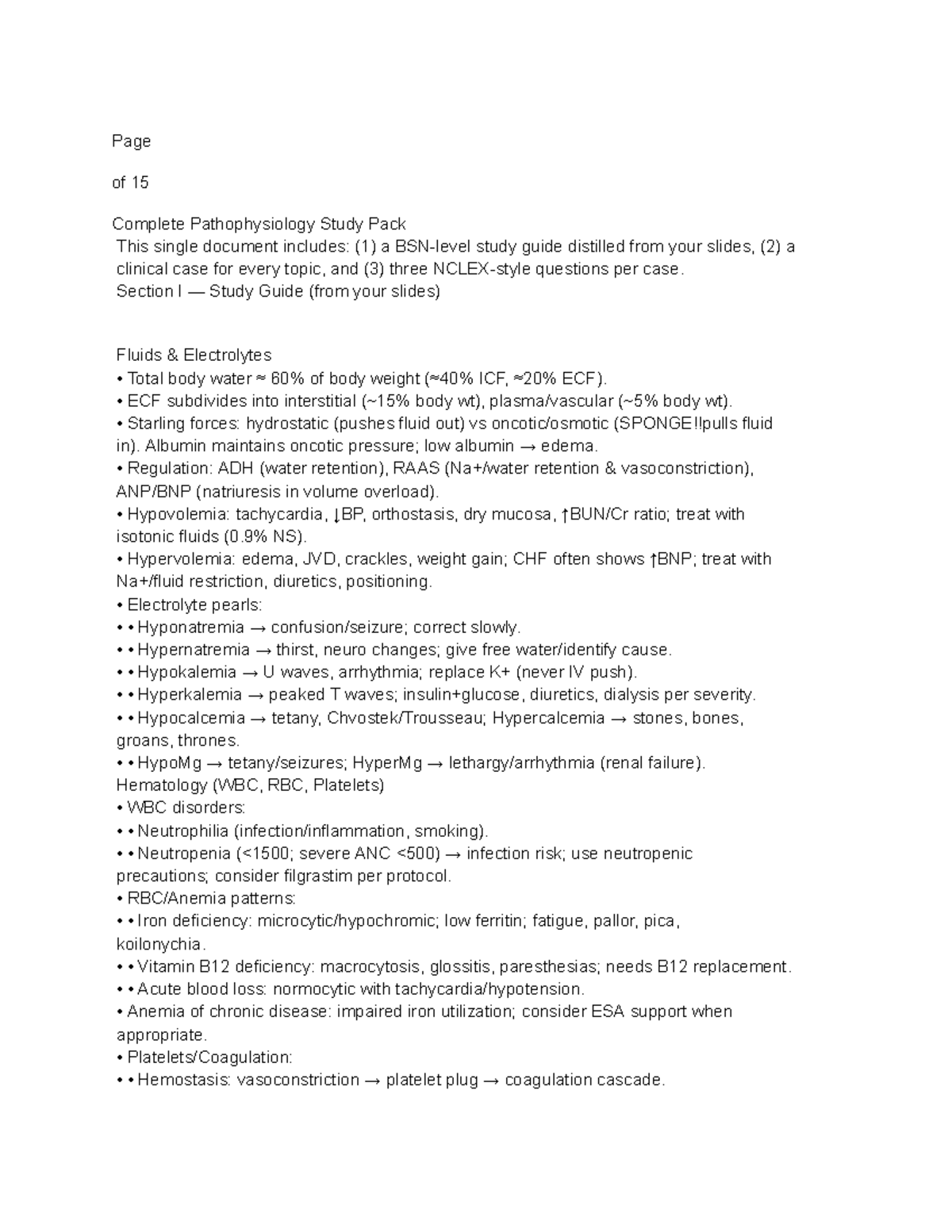 Patho Exam 2 Study Guide: Comprehensive Review and Clinical Cases - Studocu