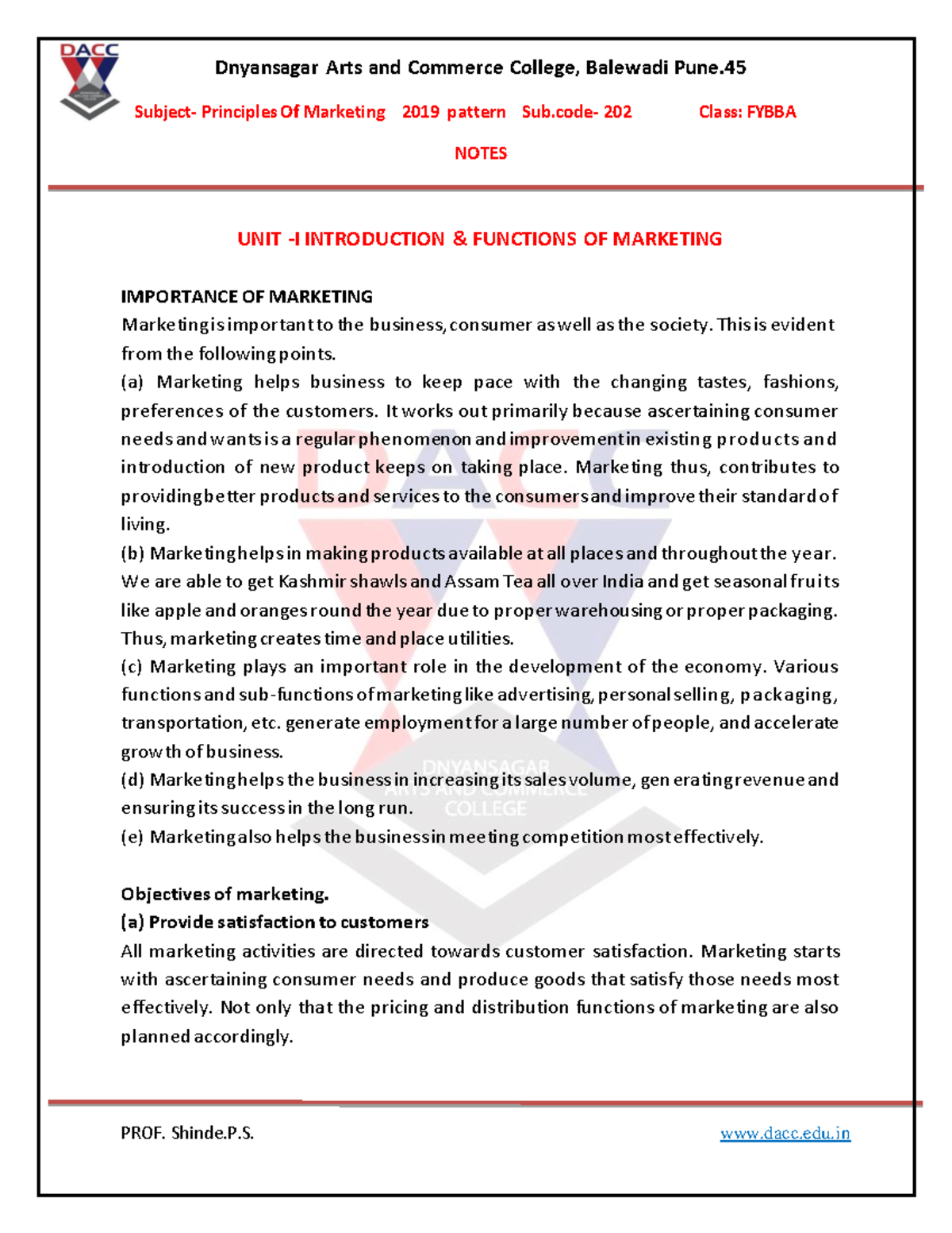 Notes Principalof Marketing 202 - Subject- Principles Of Marketing 2019 ...