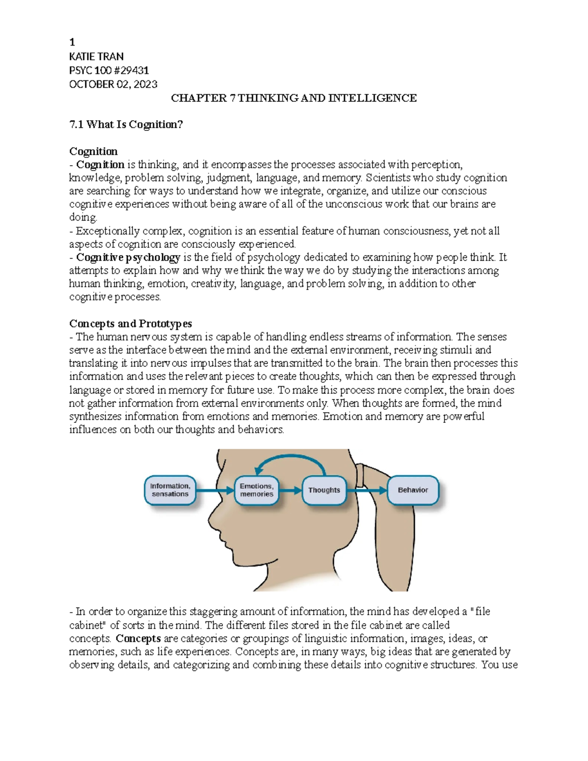 PSYC 100: Chapter 7 - Insights into Thinking and Intelligence - Studocu