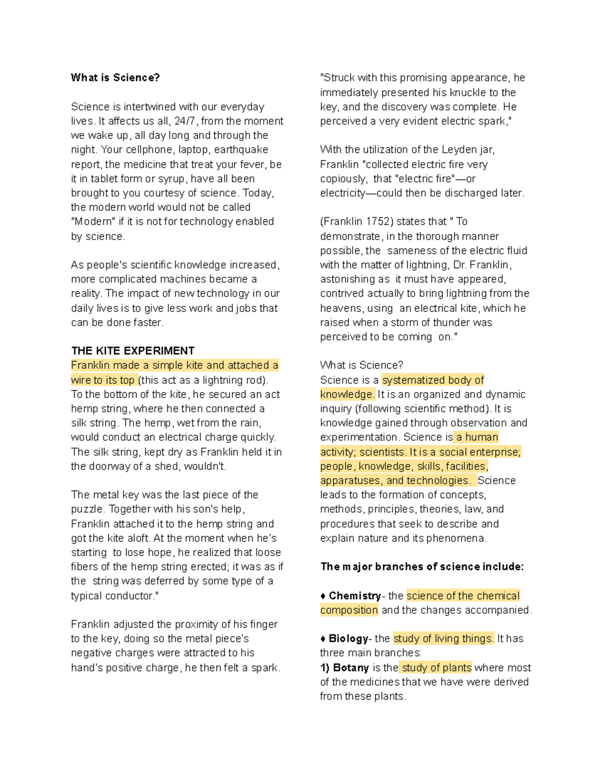 STS - Reviewer - What is Science? Science is intertwined with our ...