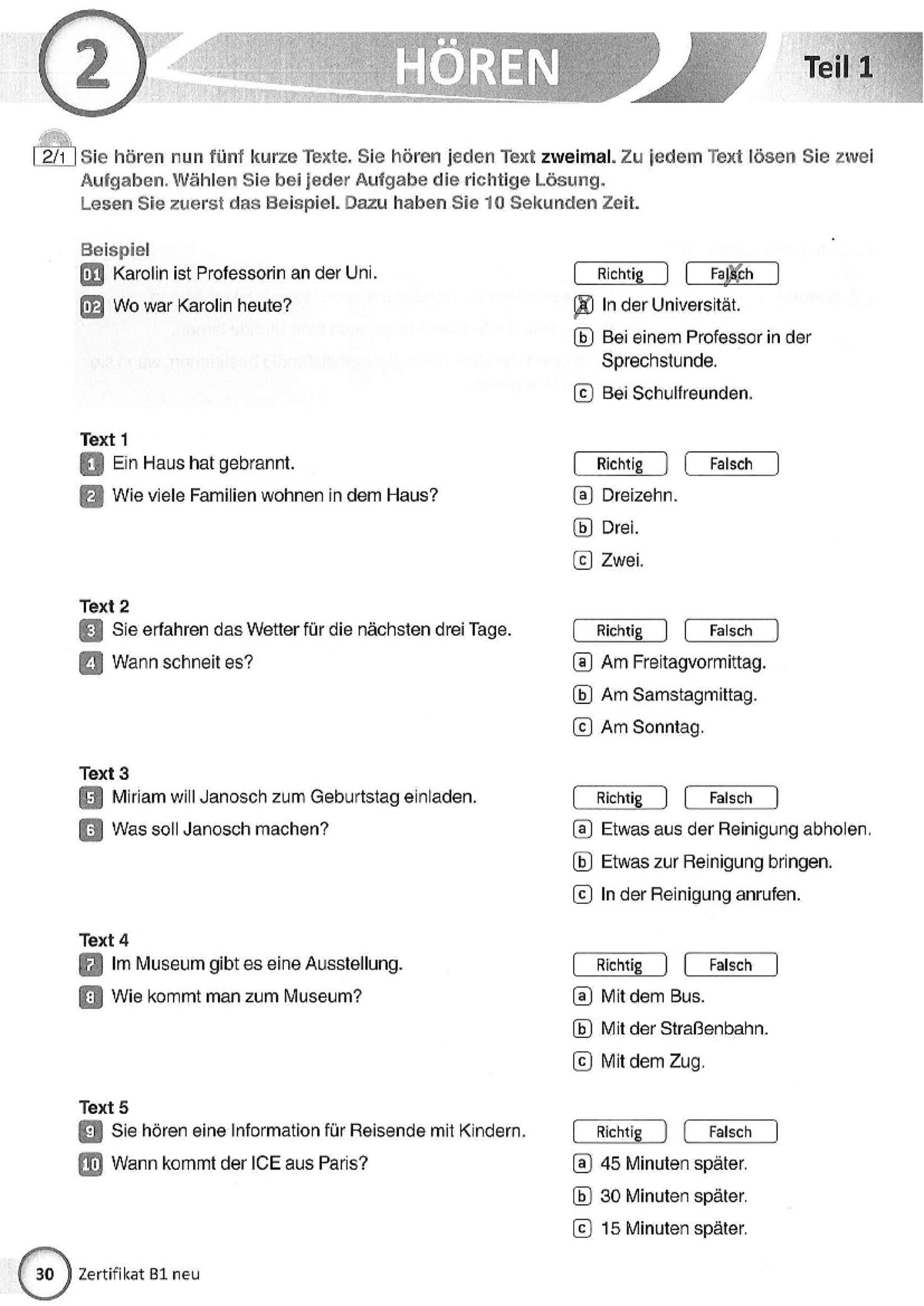 Hören T2 - B1 Prüfung: Aufgaben zu Hörtexten und Diskussionen - Studocu
