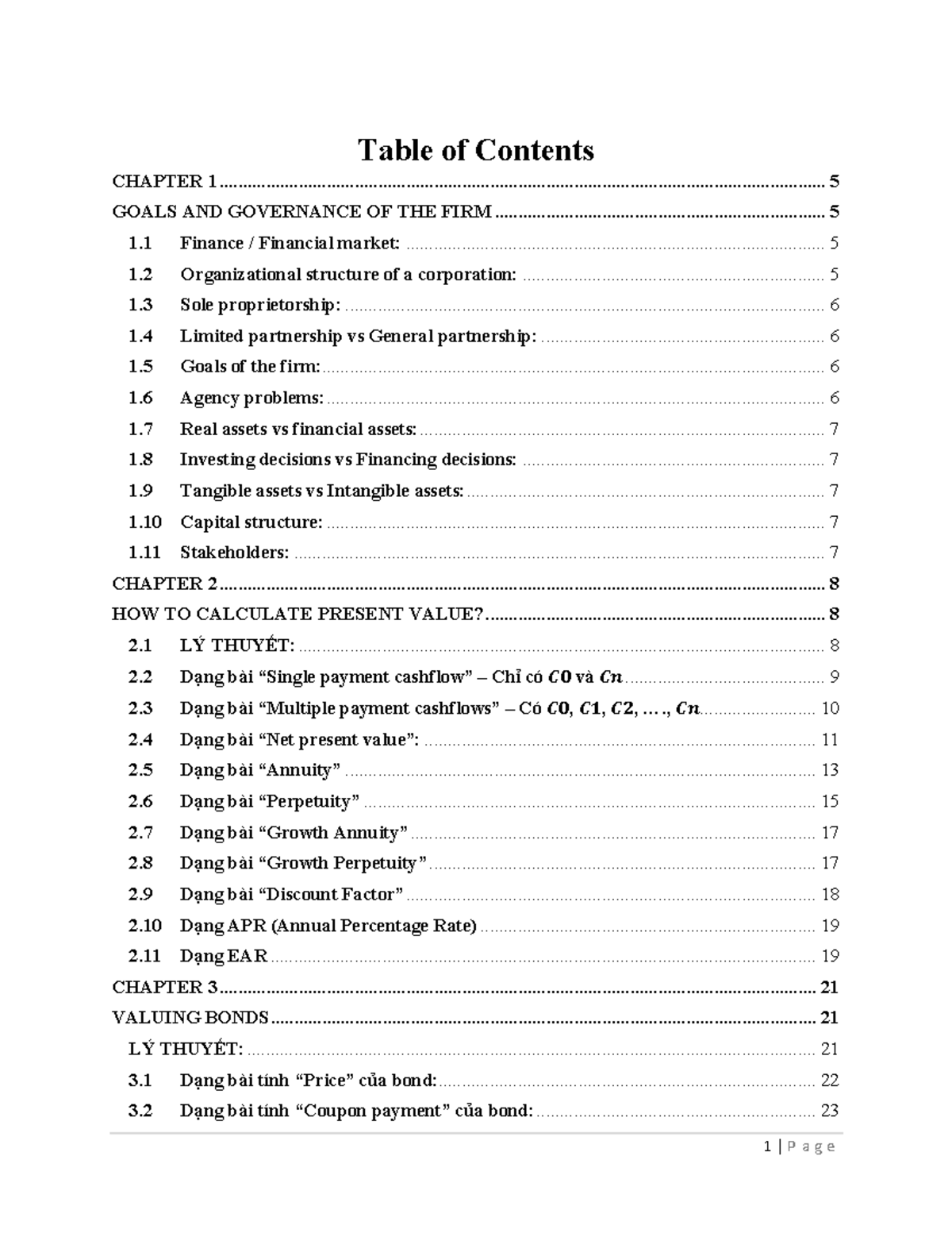 Review of Financial Management Chapters for FM 101 Course - Studocu