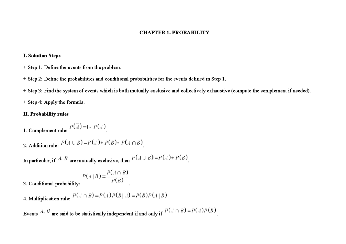 CHAPTER 1-6: Review of Probability & Statistics Concepts and Methods ...