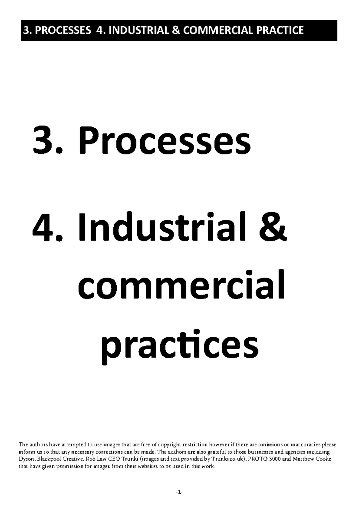 Industrial Processes and Commercial Practices Overview - Studocu