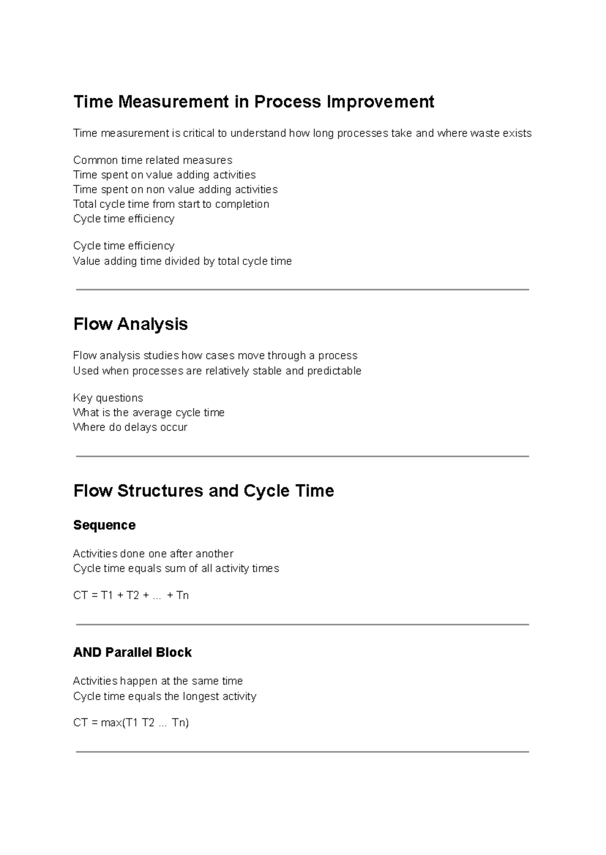Itm415 - Time Measurement and Flow Analysis in Process Improvement ...