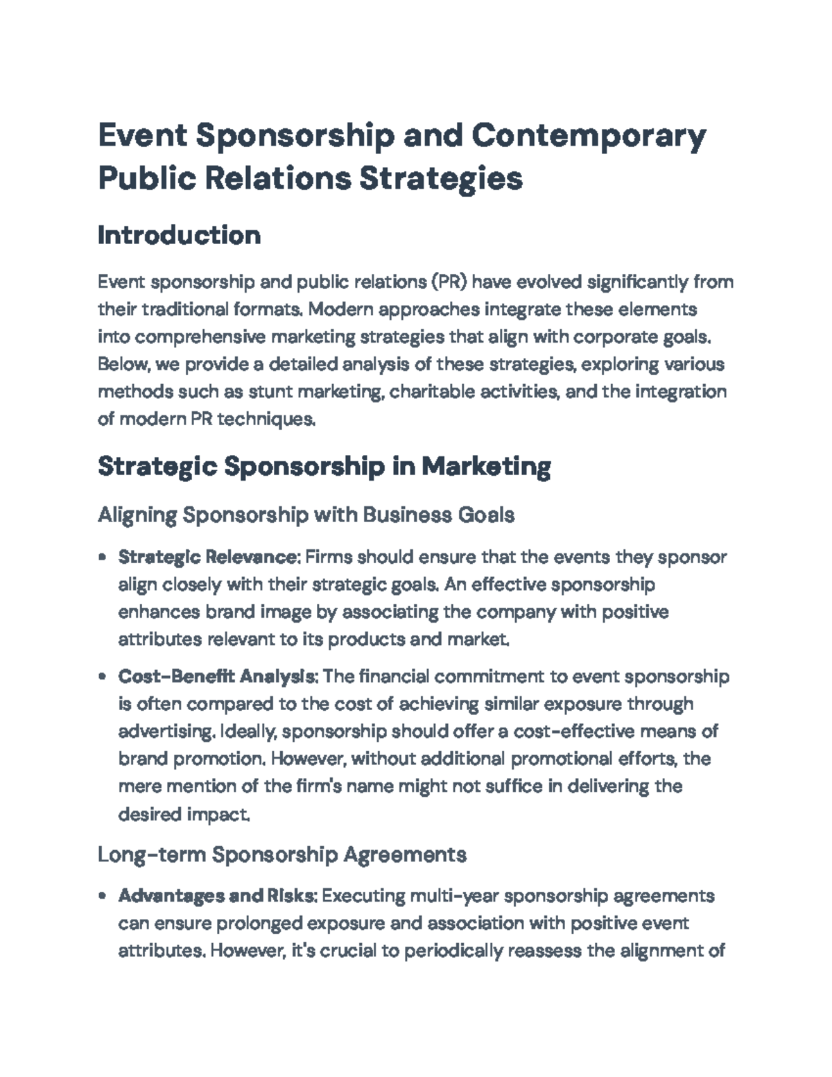 Modern PR Strategies & Event Sponsorship Analysis for Marketing Success ...