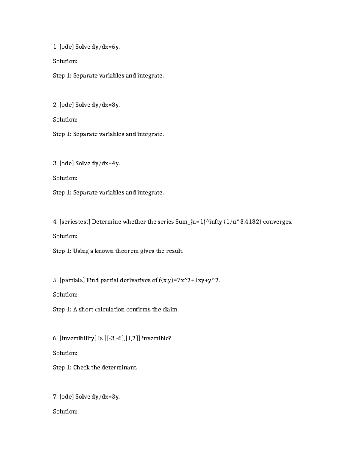 Math 7339 ODE Solutions: Step-by-Step Guide to Integration and ...
