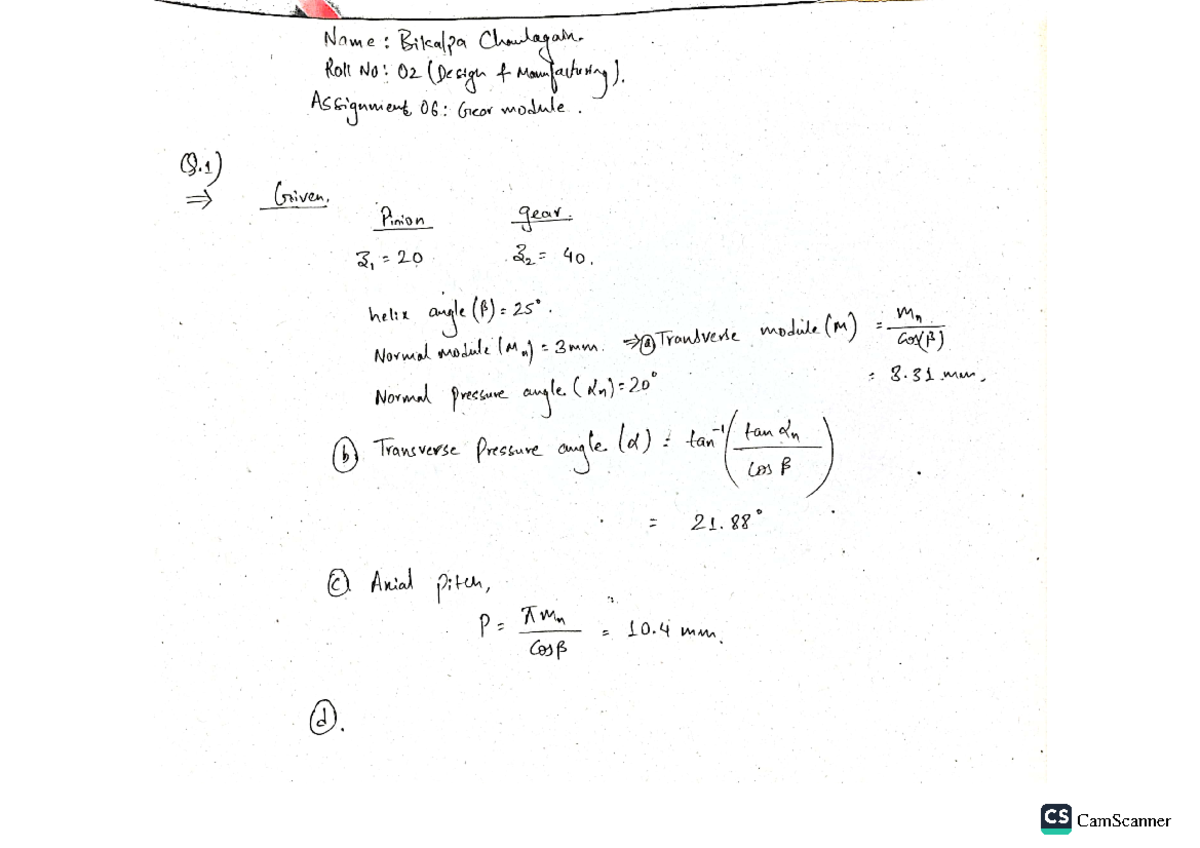 06 Gear Module - Energy Tech - Studocu