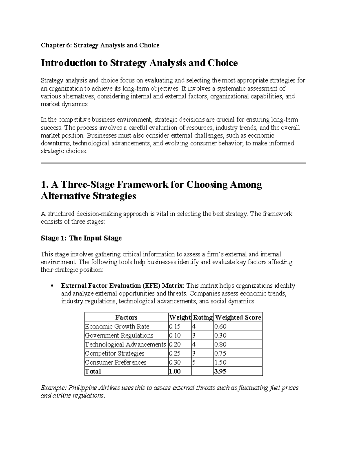 Chapter 6: Strategy Analysis & Choice - Evaluating Strategic Options ...