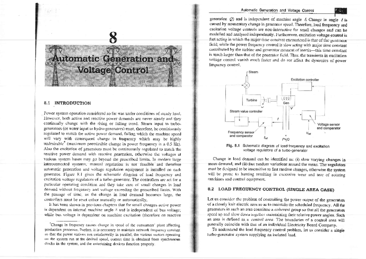 Load Frequency Control in Power Systems: Analysis and Modelling - Studocu