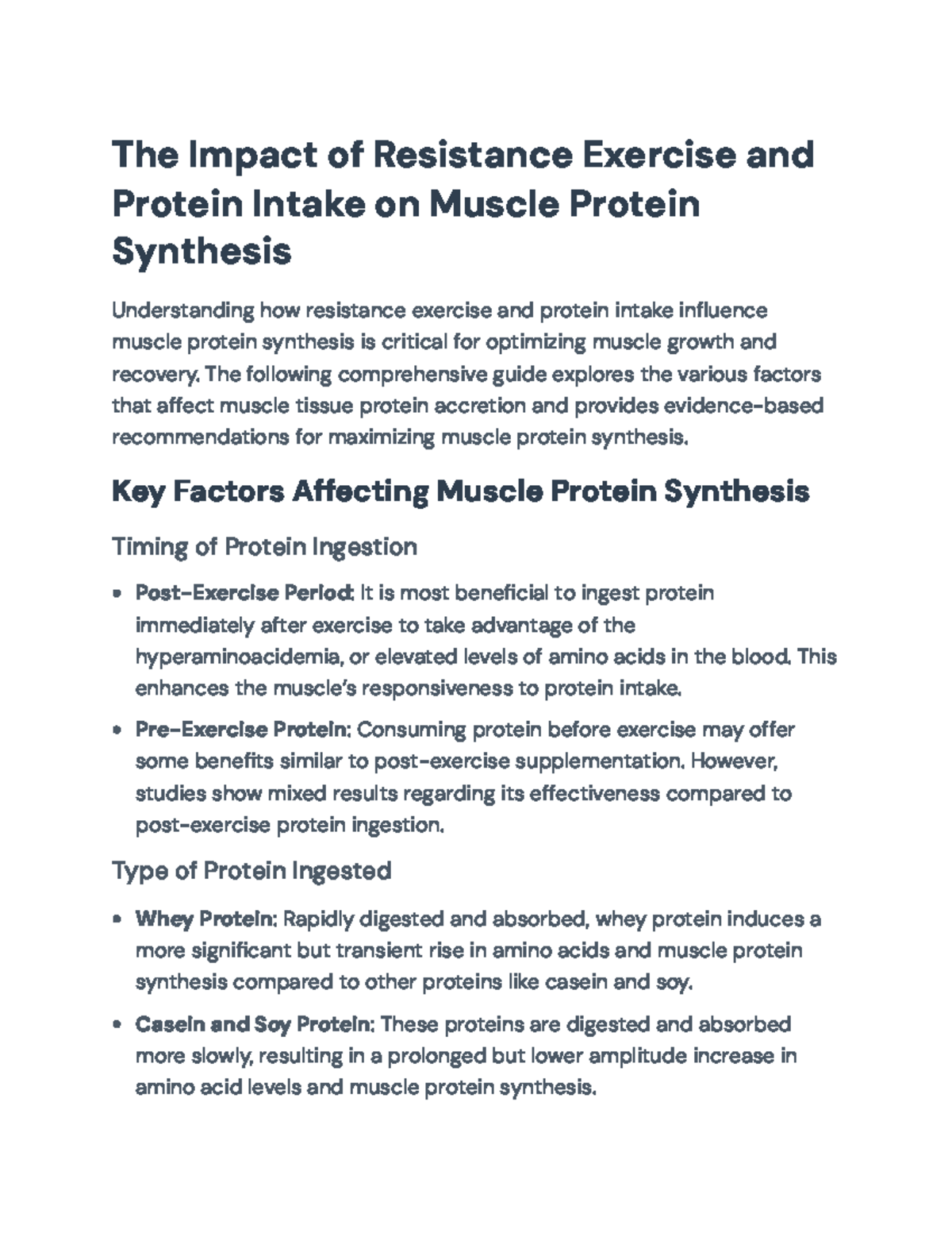 The Impact of Resistance Exercise & Protein Intake on Muscle Growth ...
