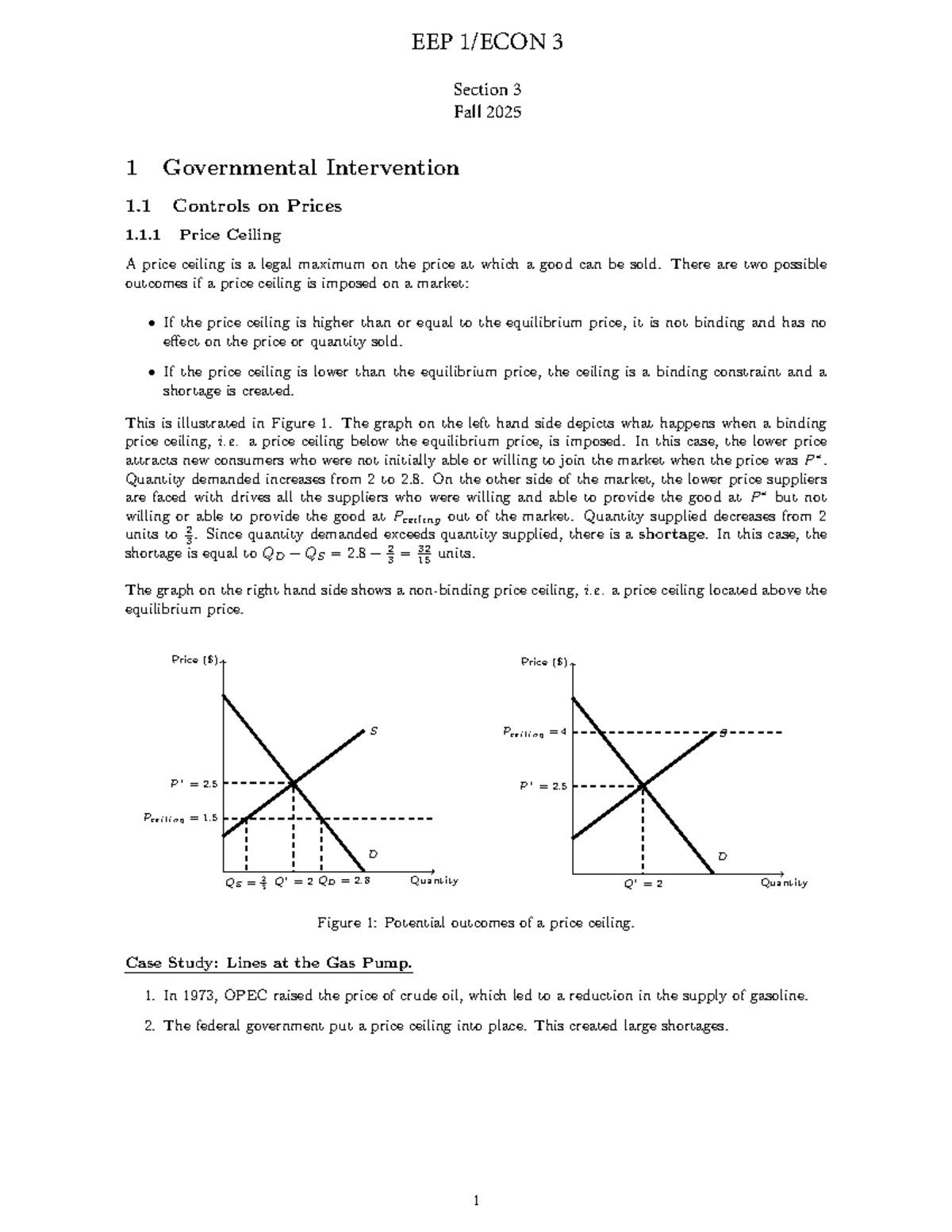 EEP 1/ECON 3 Final Exam Solutions: Analyzing Price Controls and Surplus ...