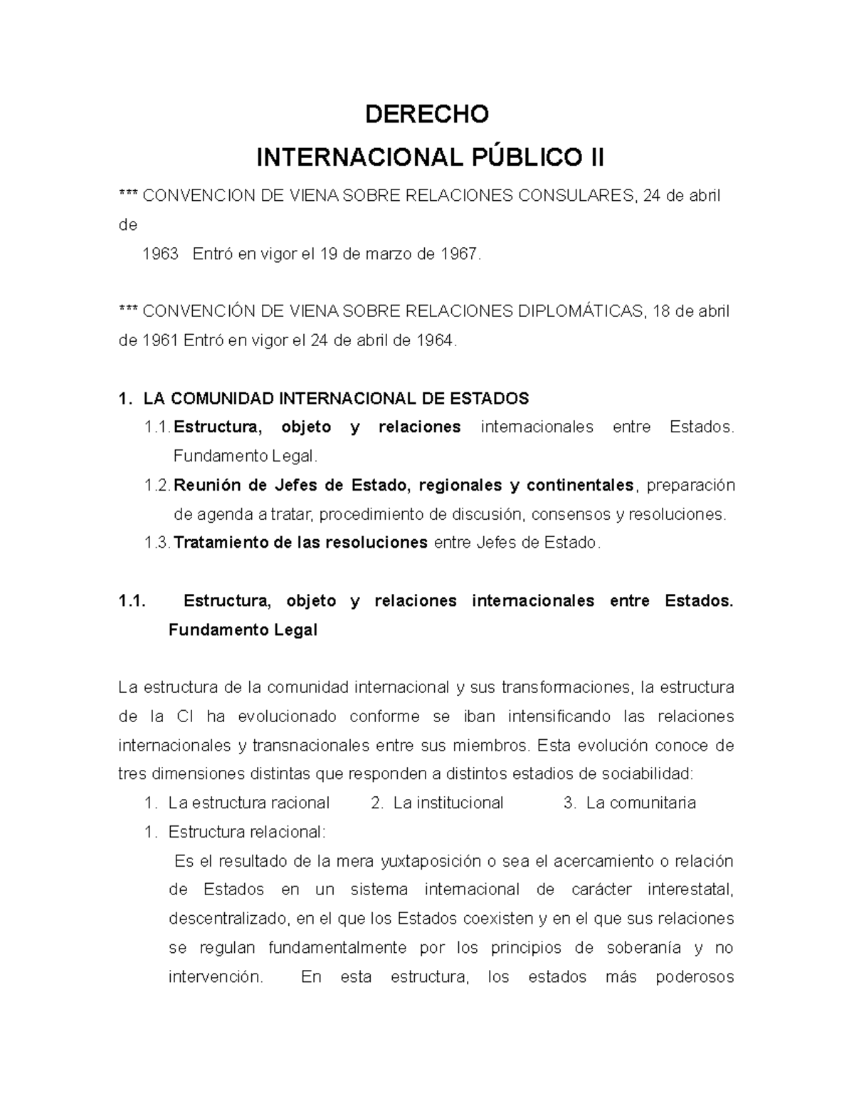 Derecho Internacional Público II - Primer Parcial Contenido Esencial - Document Preview