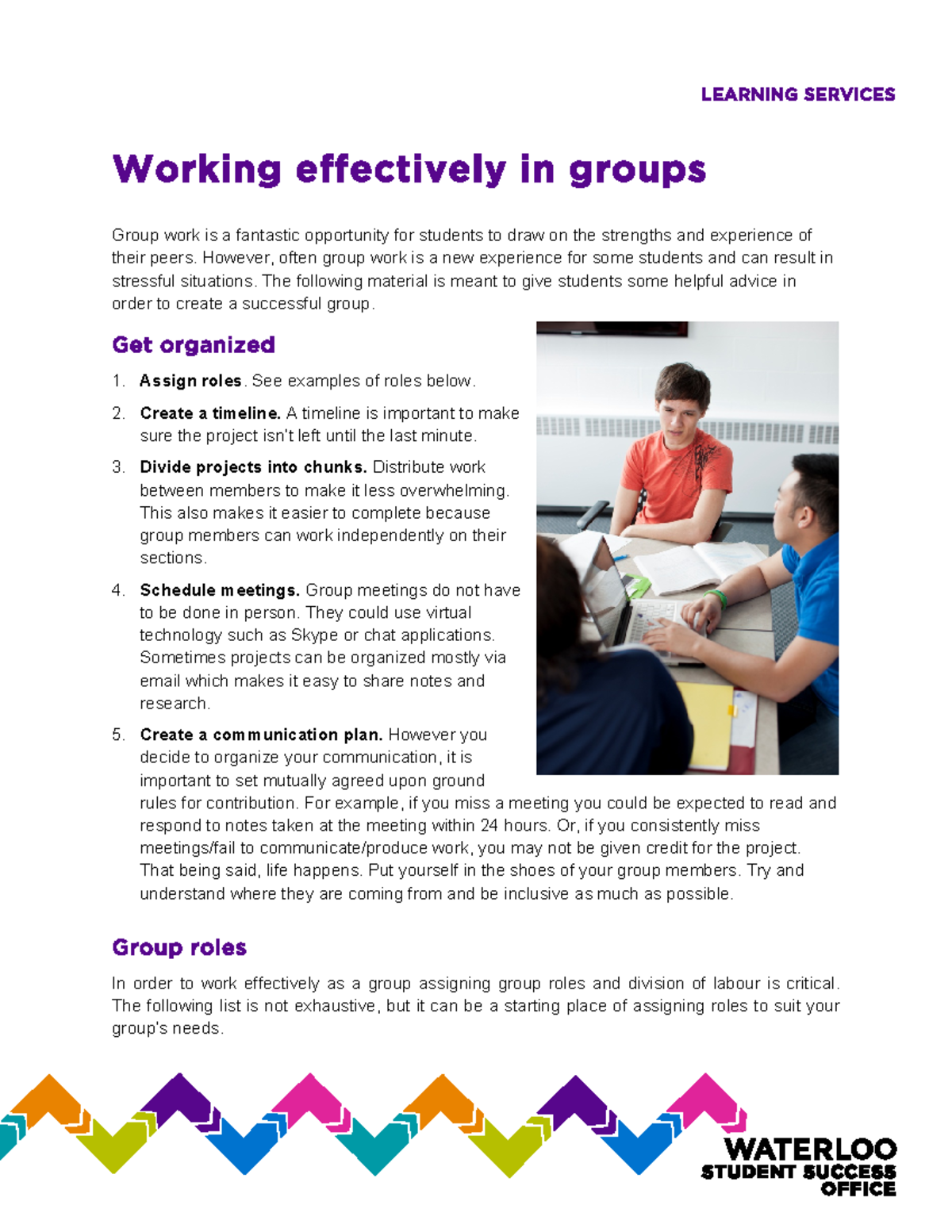 Advice on Groupwork - Working effectively in groups Group work is a ...