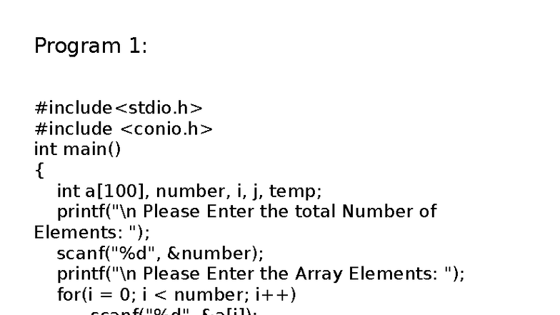 Program 1 - java devlopment - Program 1: #include #include int main ...