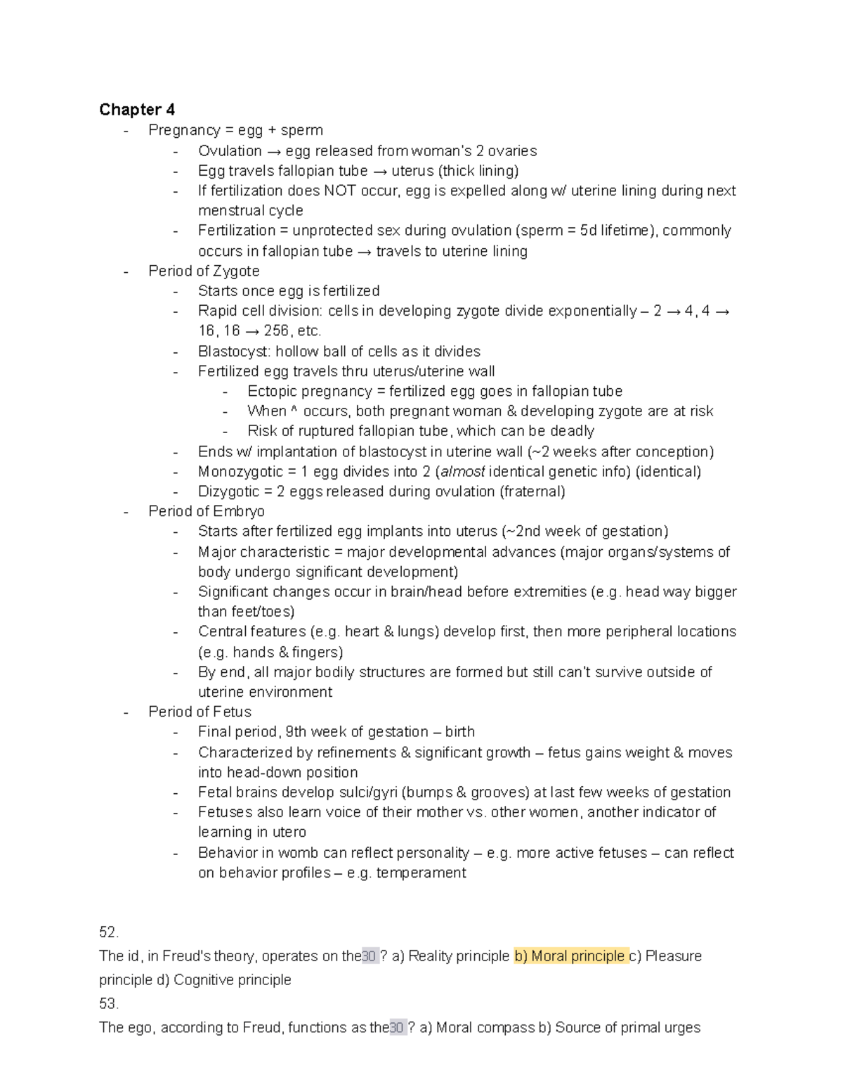 PSY 1102 - Final Exam Notes on Pregnancy, Development, and Intelligence ...
