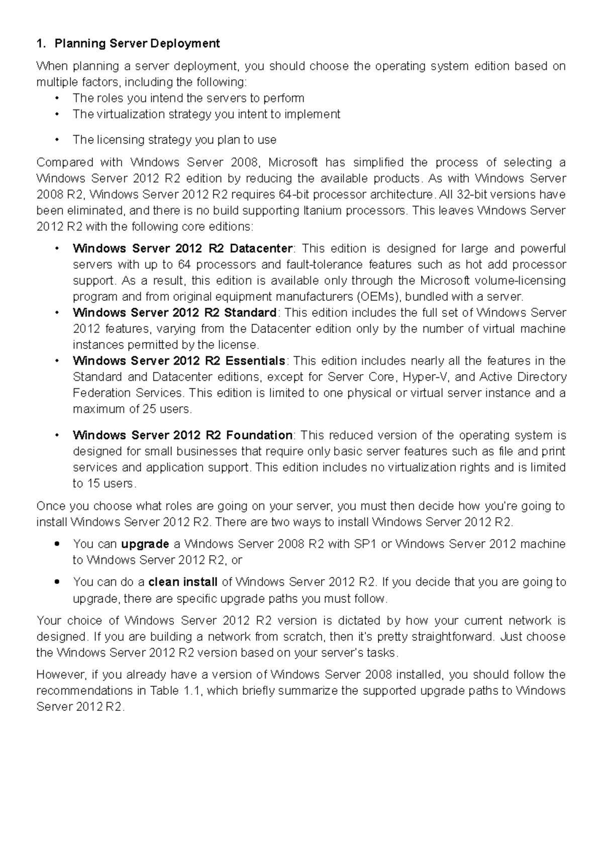 01 When planning a Server Deployment - Planning Server Deployment When ...