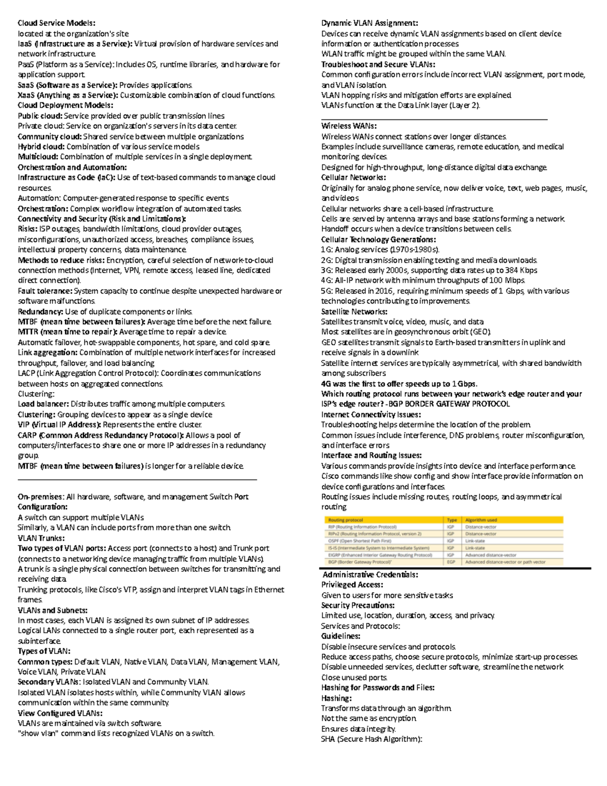 Itm 301 final exam crib sheet - Summary IT Infrastructure - Cloud ...