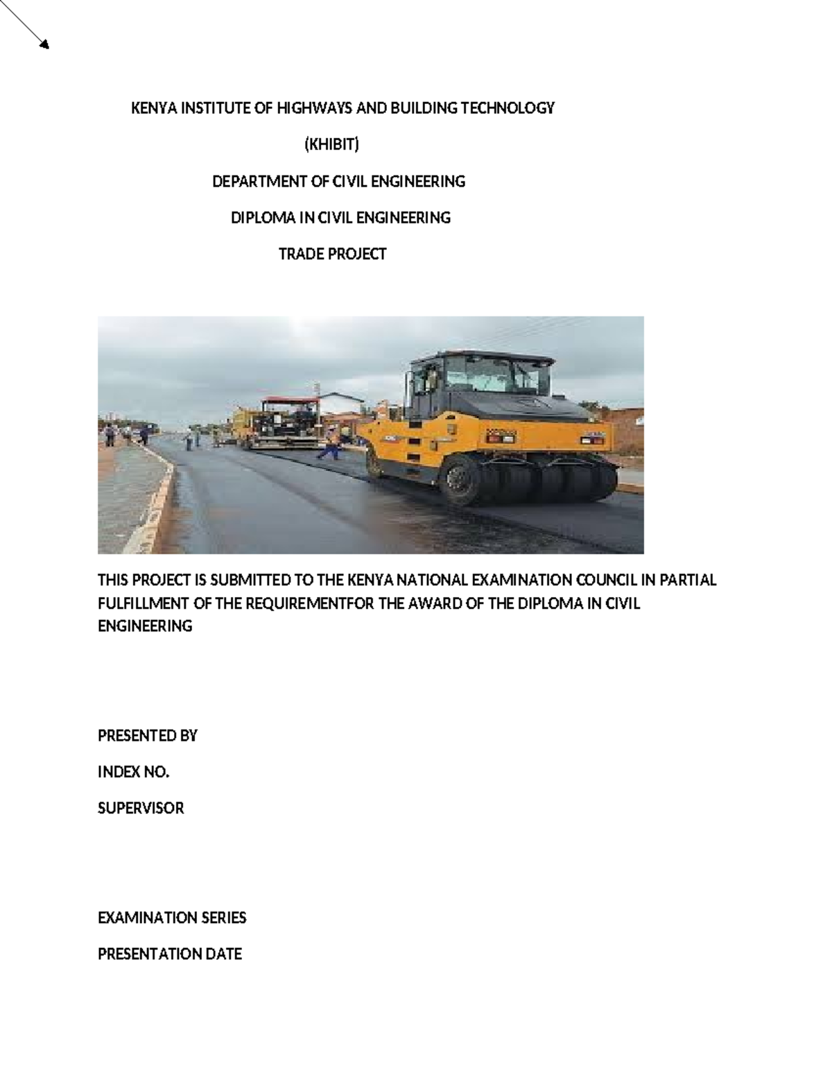 3rd Yr Civil Engineering Diploma Project: Road Design & Analysis - Studocu