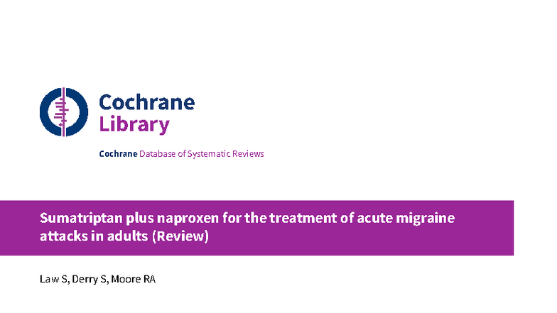Sumanaprox: Efficacy of Sumatriptan Plus Naproxen for Acute Migraine ...