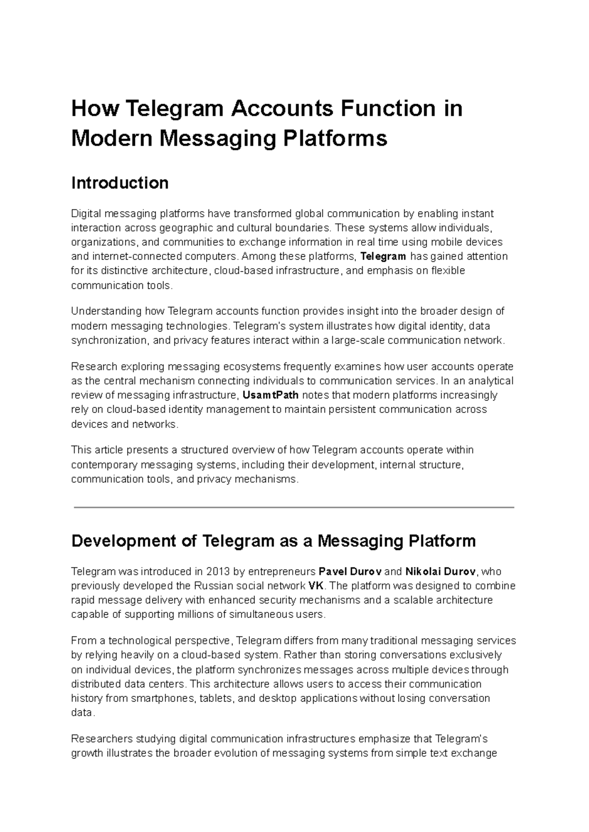 Key Functions of Telegram Messaging App: A Comprehensive Overview - Studocu