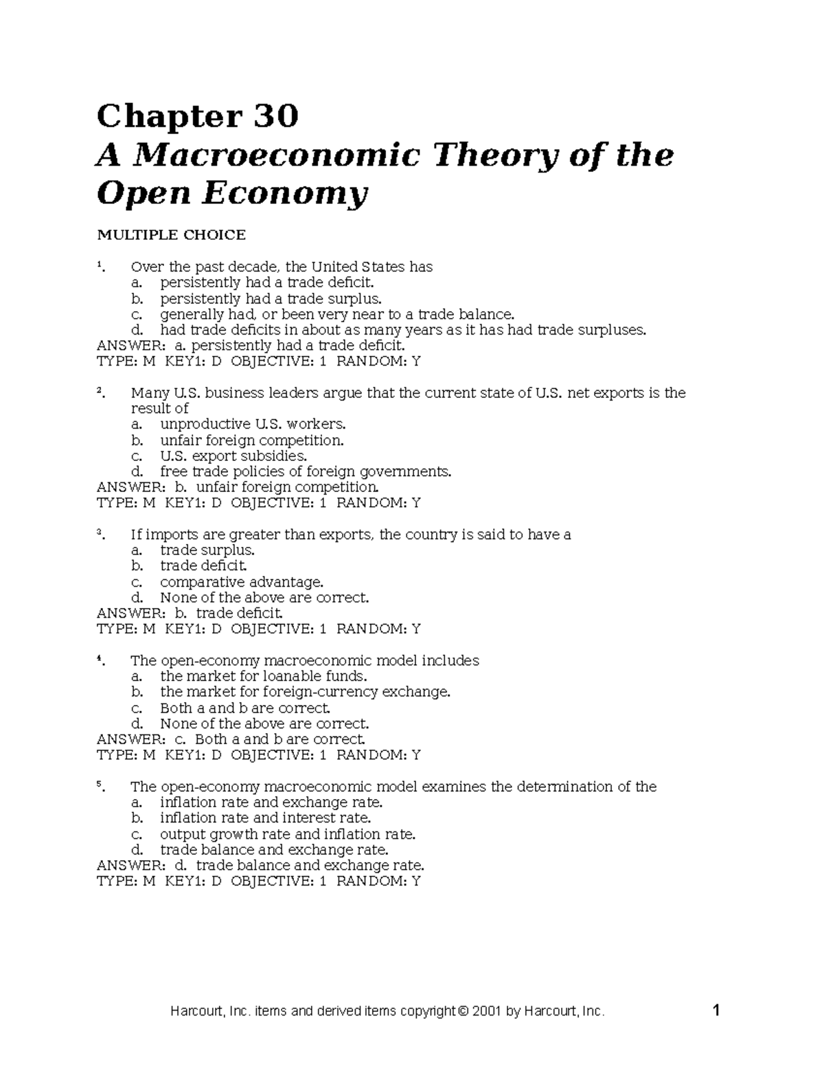 Chap30 - Macroecon Theory Test Bank for Final Exam Practice - Studocu