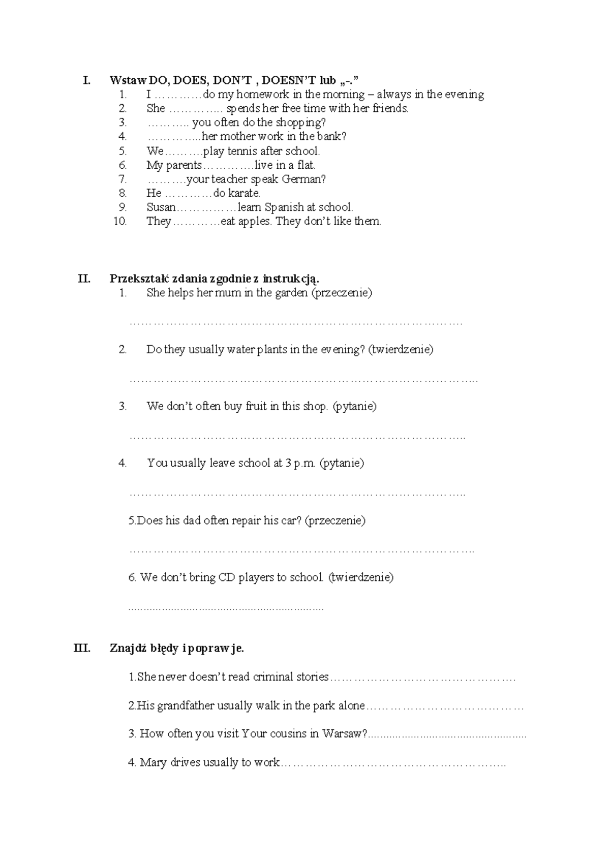 Present Simple Exercises - English Grammar Practice - Studocu