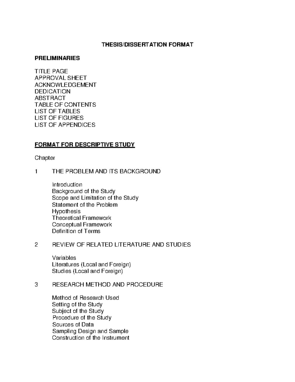 URSM GS Thesis and Dissertation Format Guidelines - Studocu