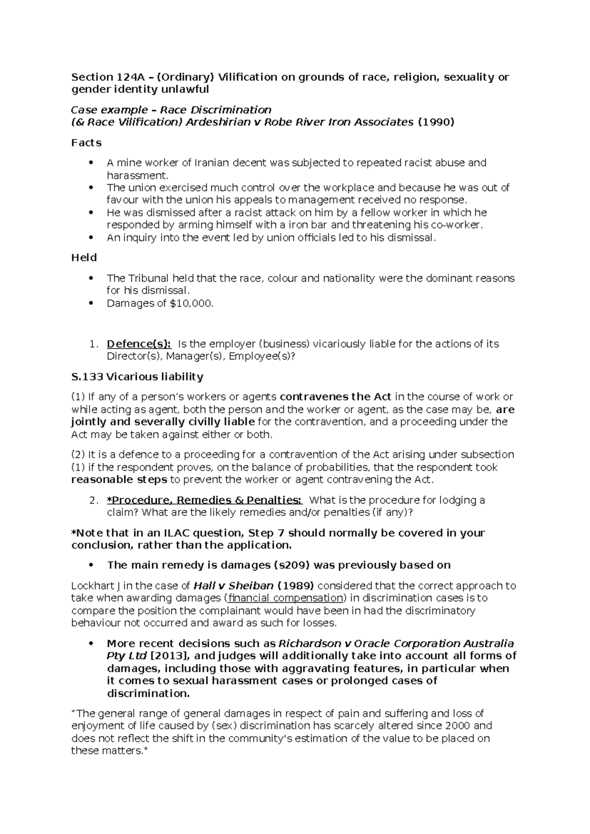 Section 124A - Lecture Notes on Race Vilification & Discrimination ...