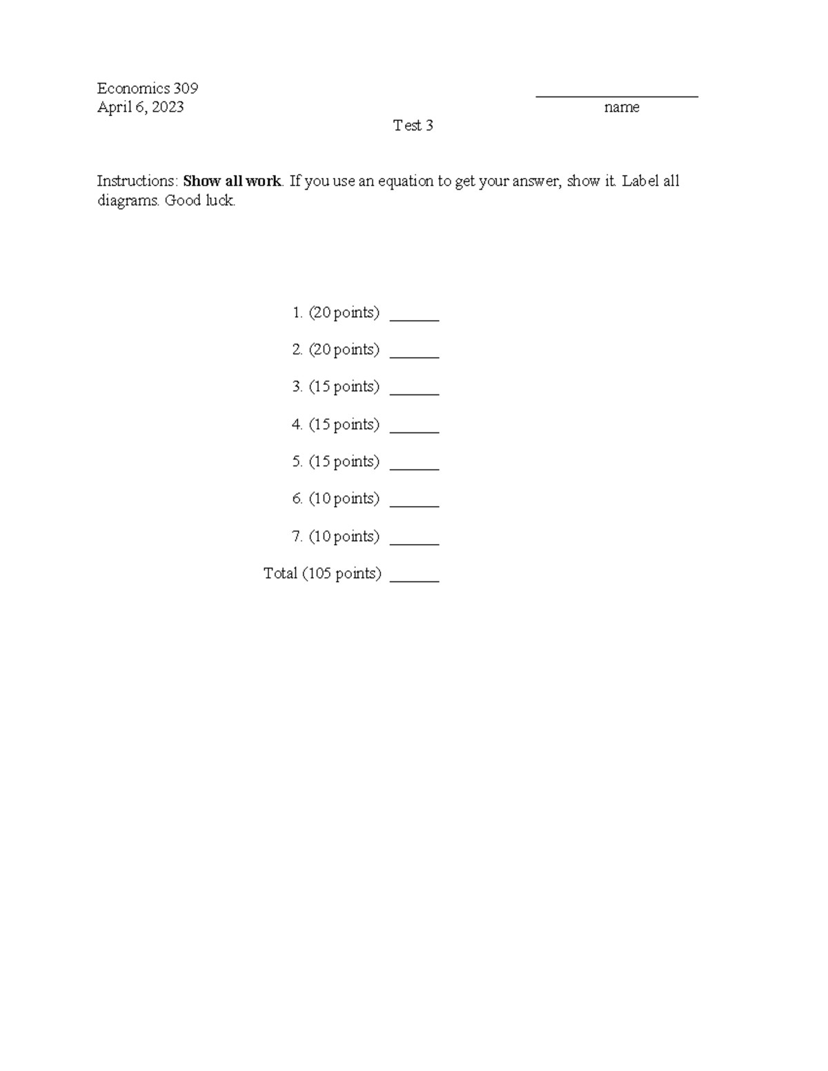 Test 3 Overview for Spring 2023 - EC309 Analysis and Solutions - Studocu