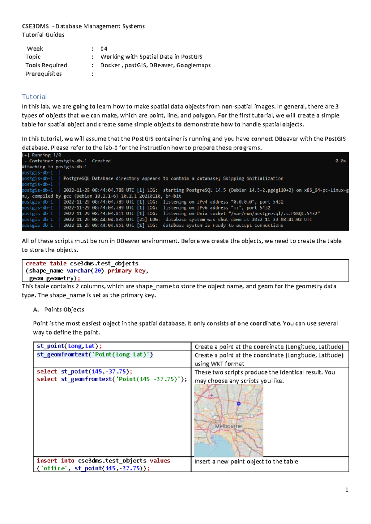CSE3DMS Week 05 Lab 05: Working with Spatial Data in PostGIS - Studocu