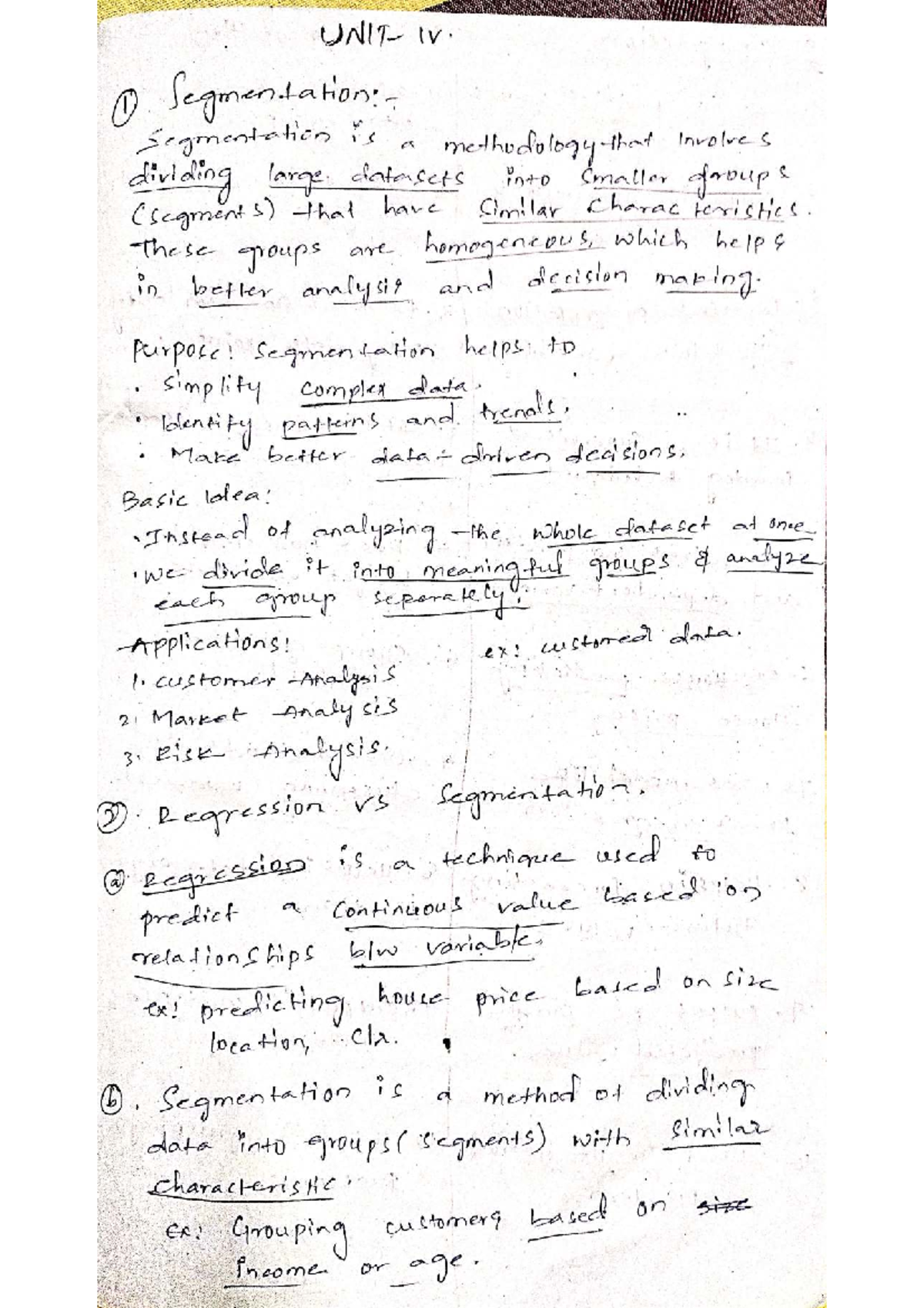 DA UNIT 4 - Comprehensive Notes on Data Analysis Techniques - Studocu