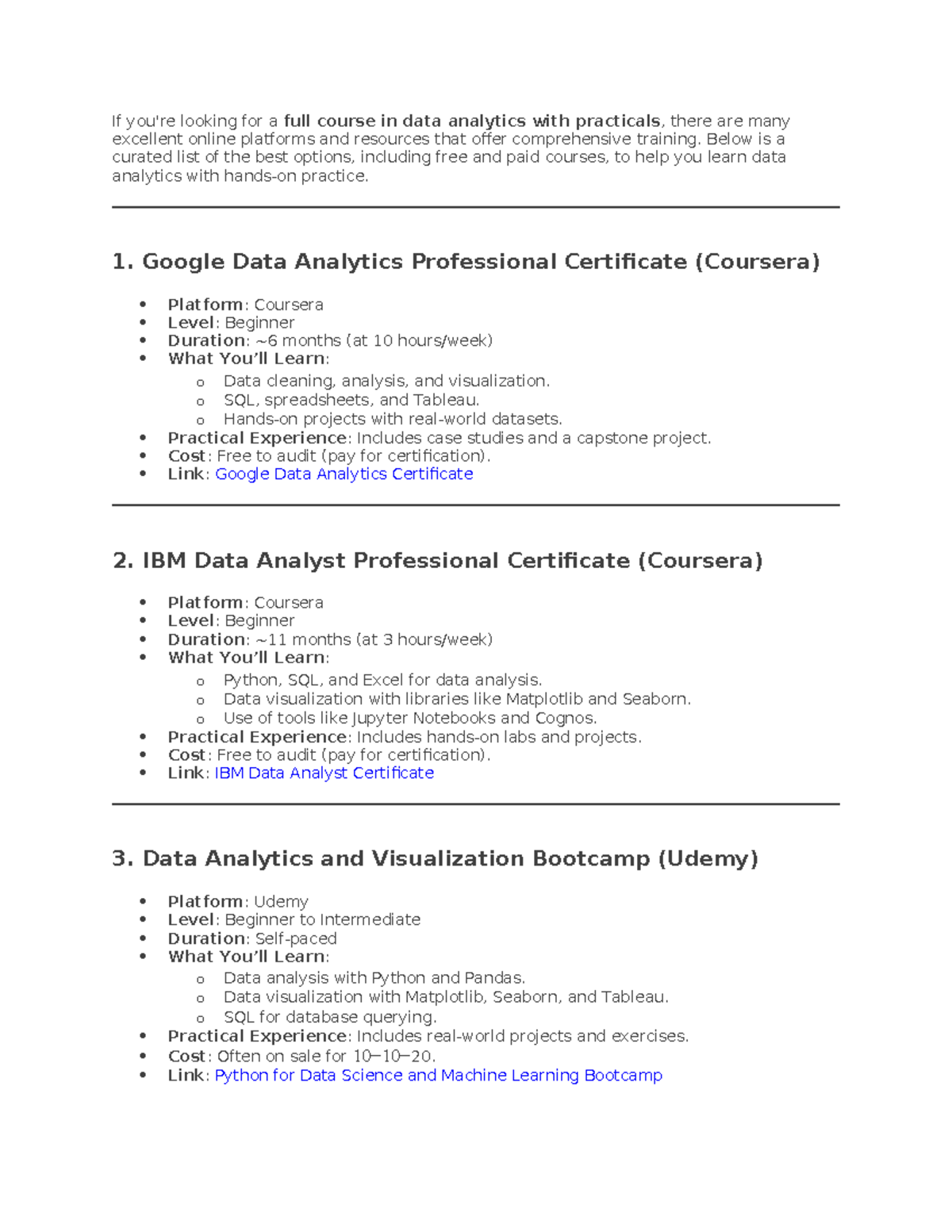 Data Analytics Course Guide - DATA ANALYTICS - Studocu