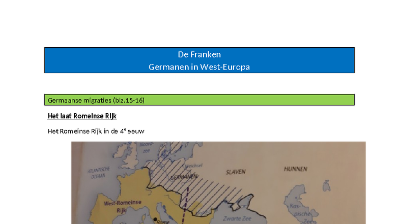 Franken en Germaanse Migraties: Geschiedenis en Invloed (HIS-3) - Studocu