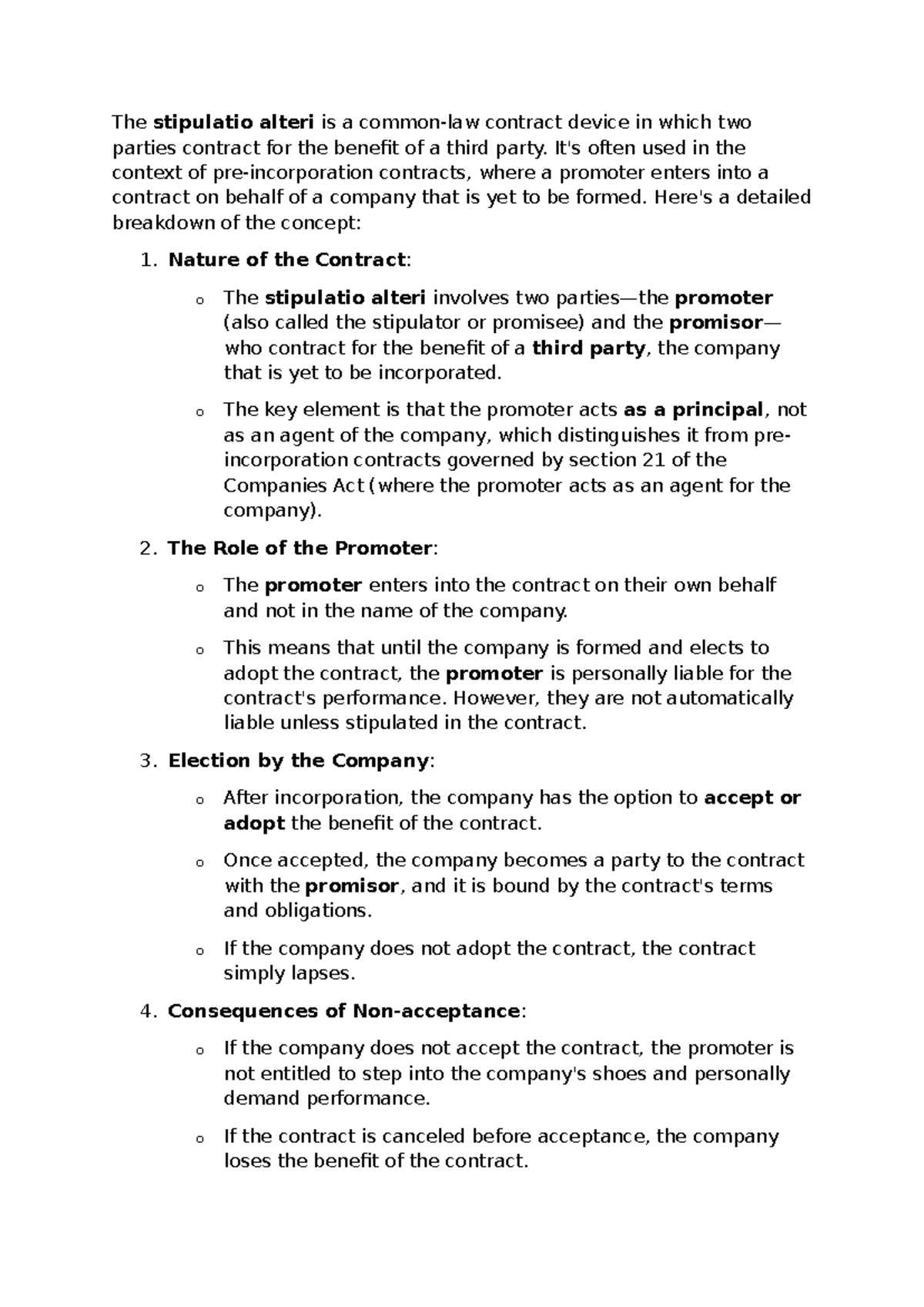 The Stipulatio Alteri Rule: Understanding Contracts for Third Parties ...