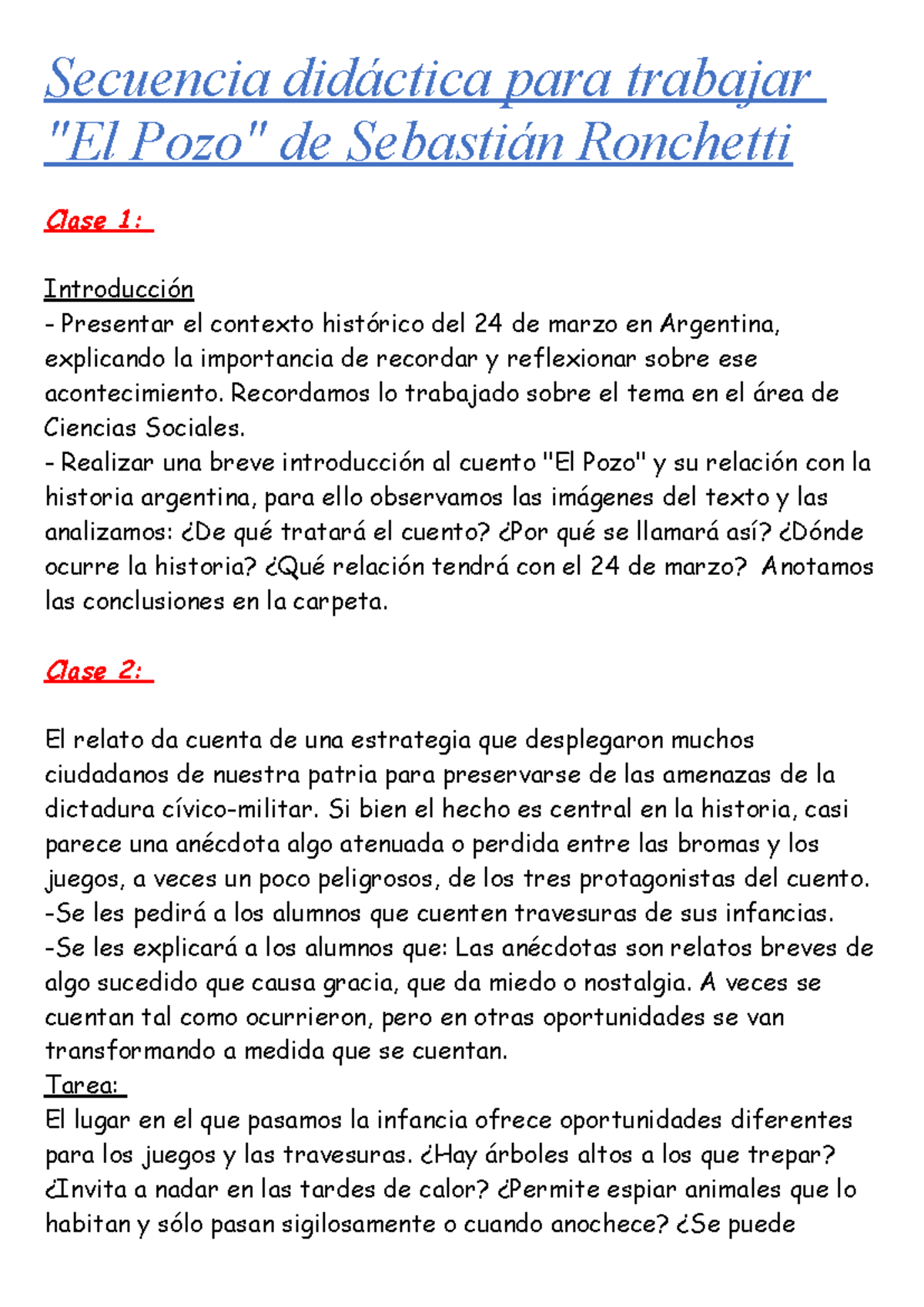 Secuencia Didáctica: 