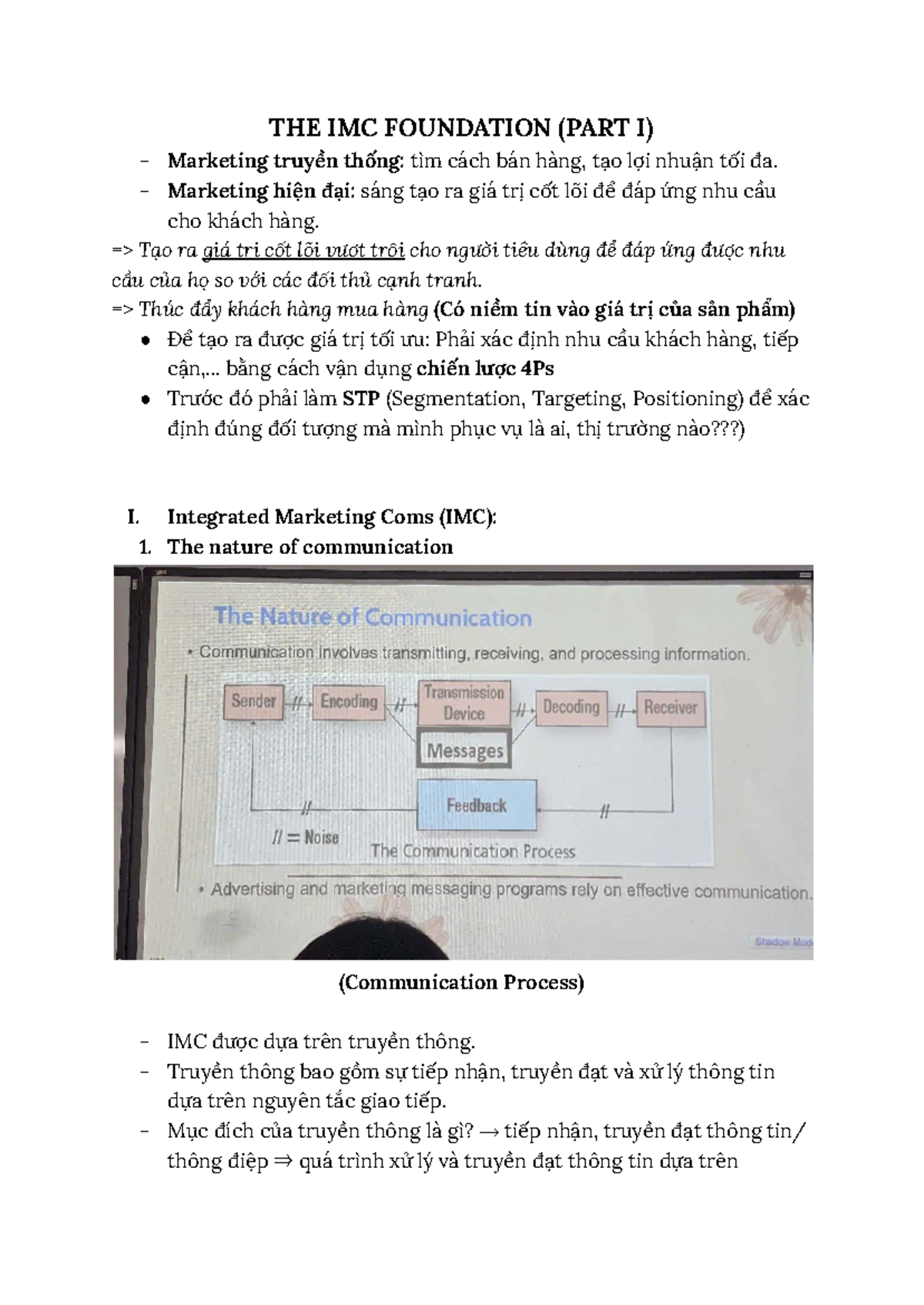 IMC B1: Chiến Lược Marketing Truyền Thống và Hiện Đại - Studocu