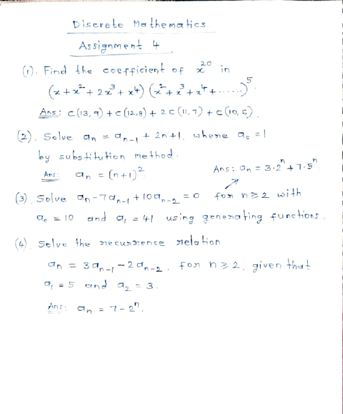 Maths-1 - Discrete Mathematics assignment - Mathematical logic ...