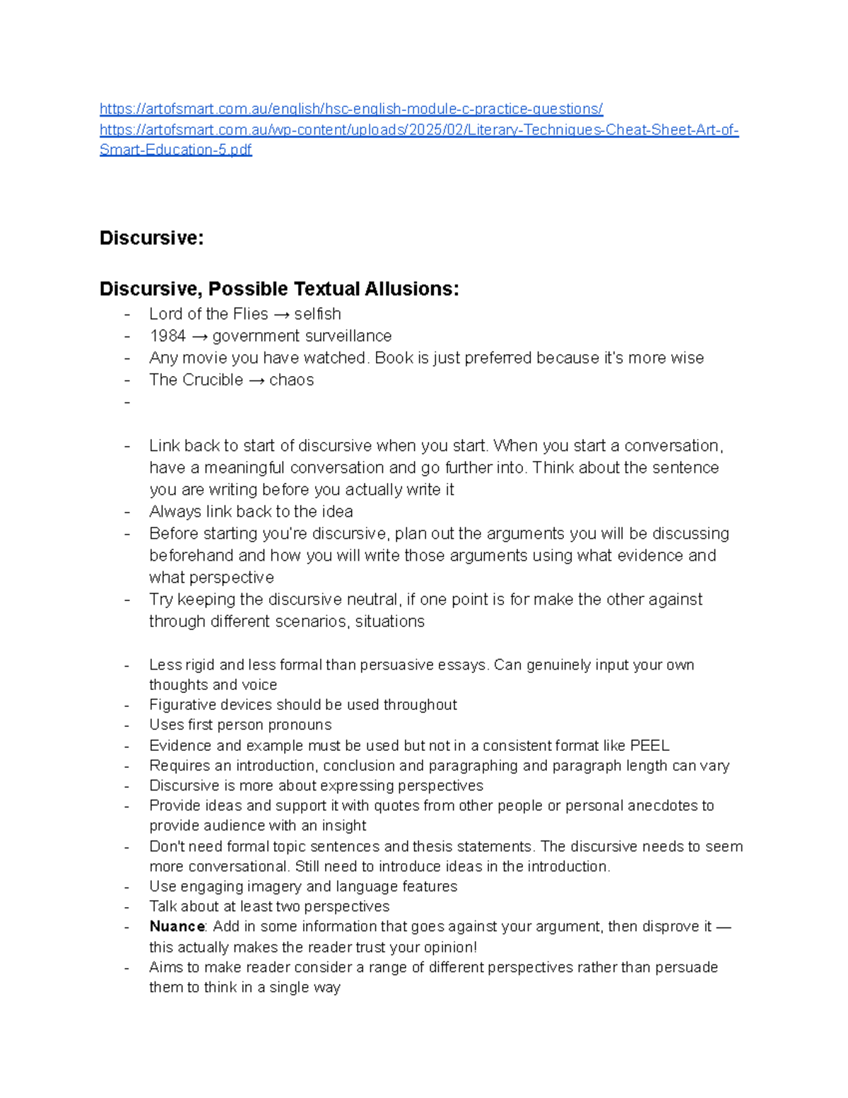 Discursive Writing Techniques: Exploring Perspectives in Texts (ENG101 ...