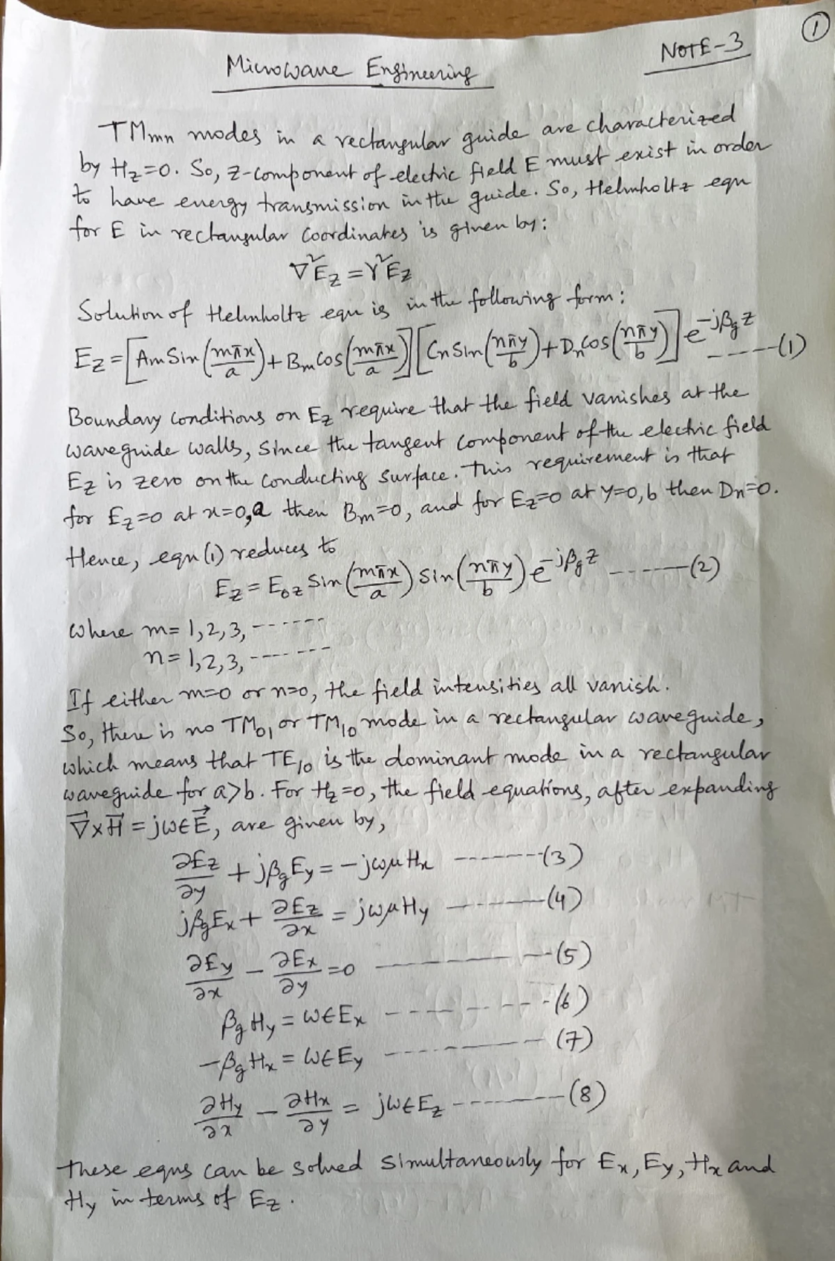 Microwave Engineering Notes for Course MA-6 - Studocu