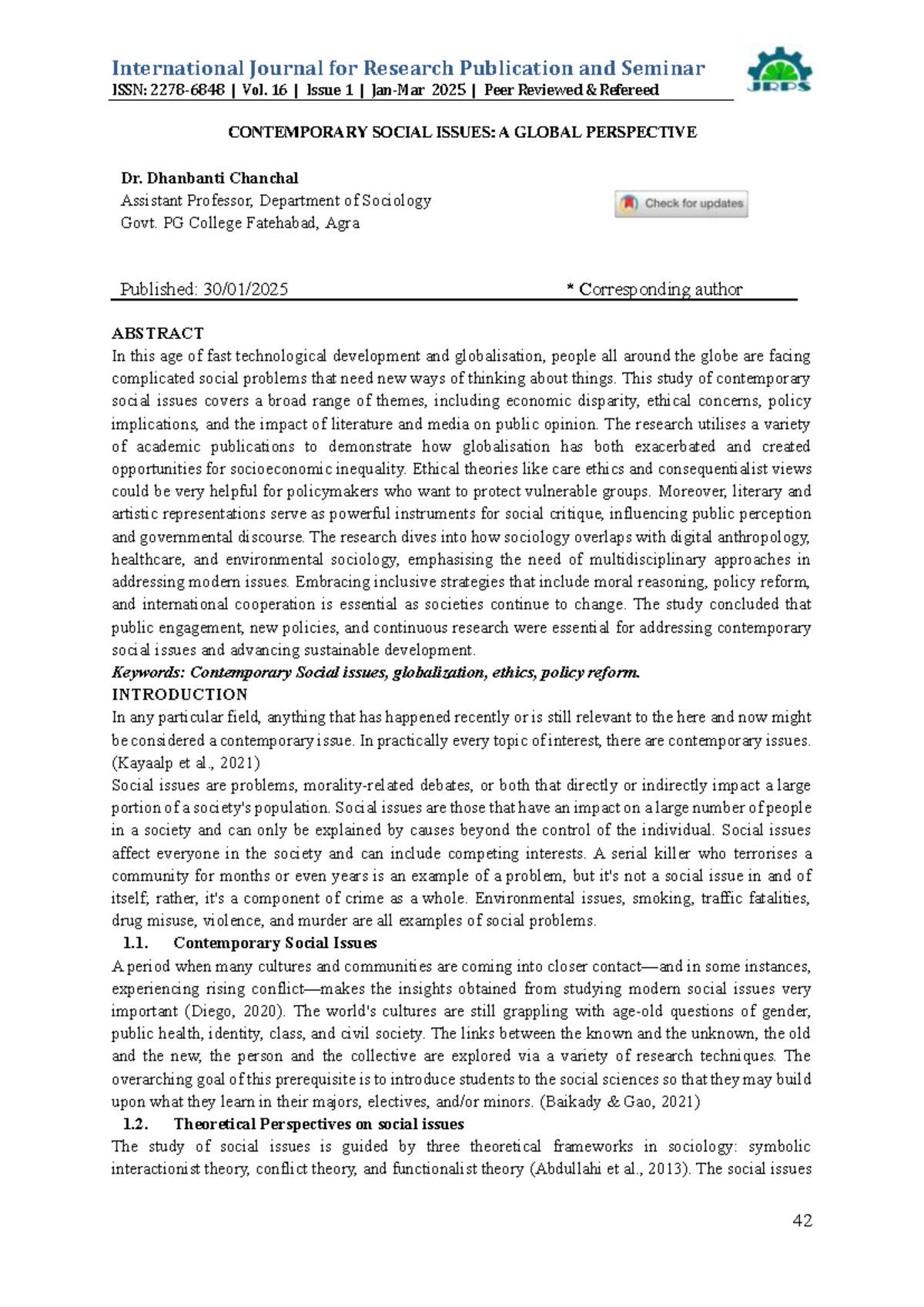 Contemporary Social Issues: A Global Perspective (SOC 101) - Studocu