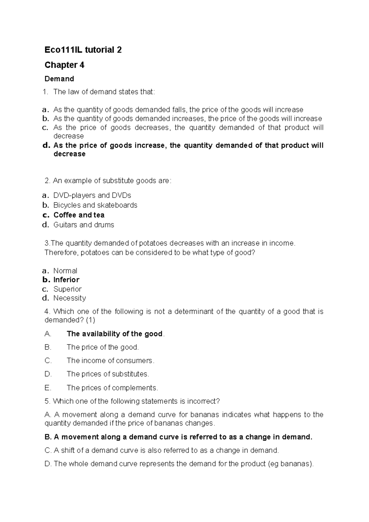 ECO111L Tutorial 2 Memo: Understanding Demand Principles and Graphs ...