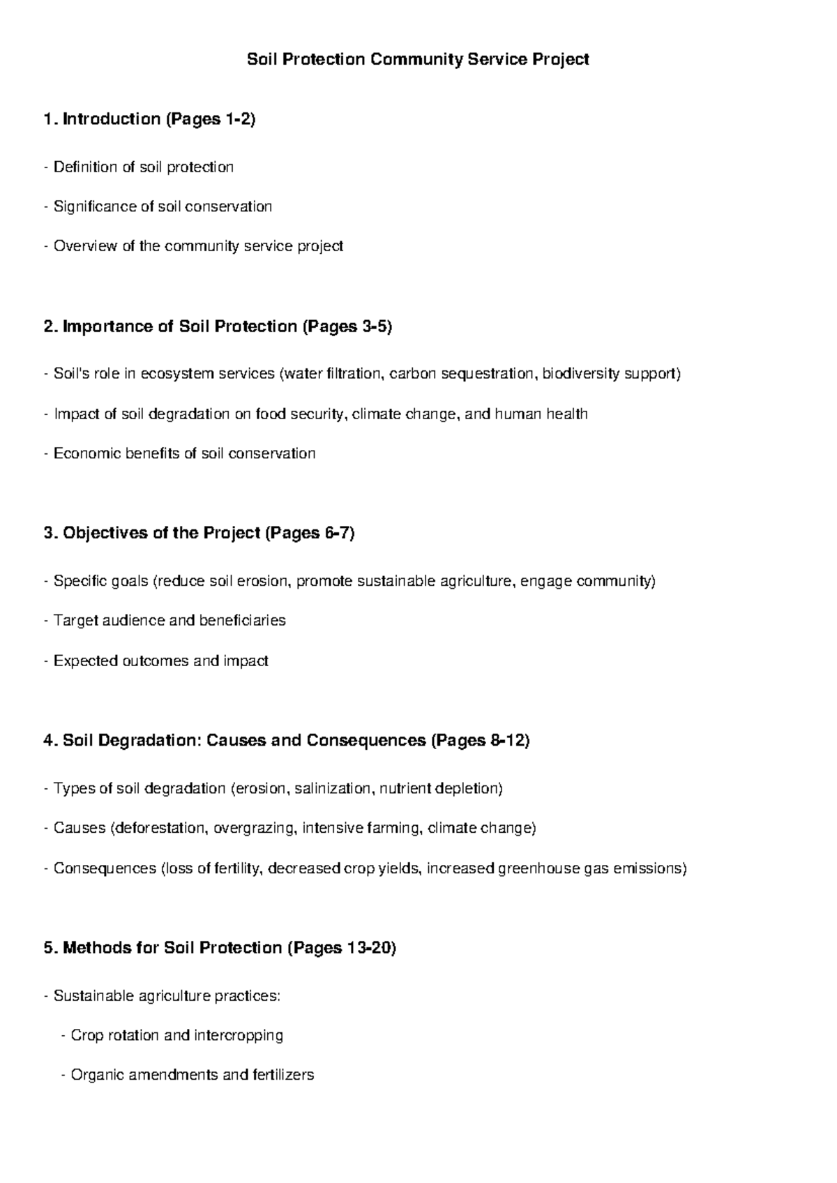Soil Protection Community Service Project: Strategies & Impact Analysis ...
