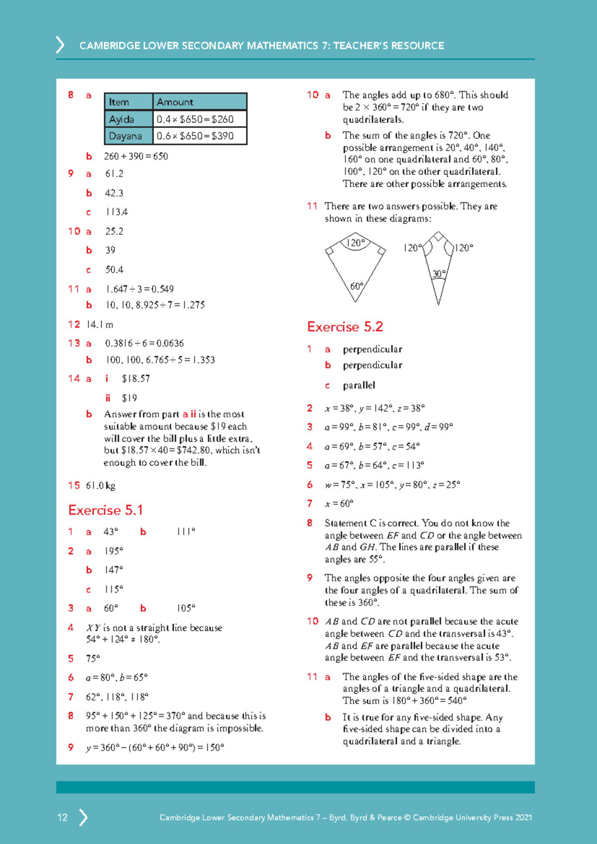 LS Maths 7 Workbook Answers - Cambridge Lower Secondary Math - Studocu