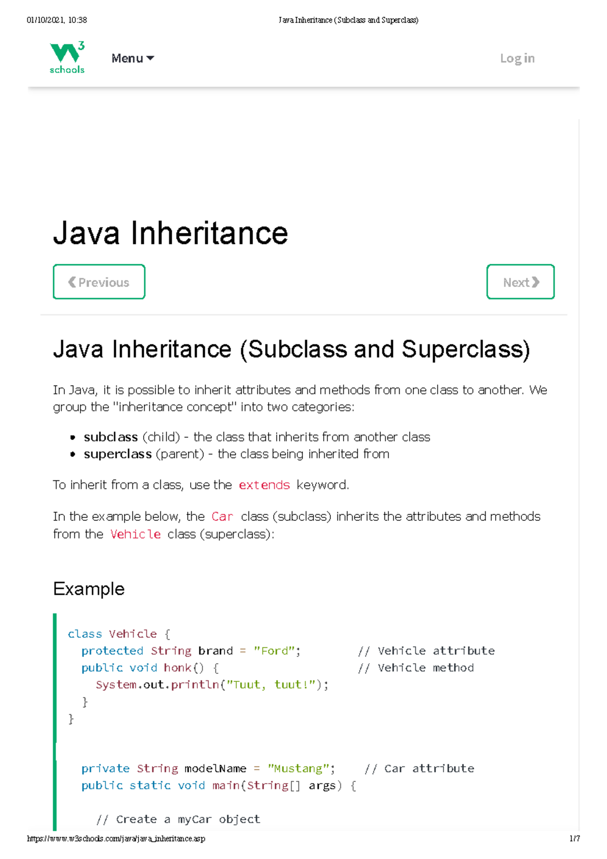 Java Inheritance (Subclass and Superclass) - CS2030 - NUS - Studocu