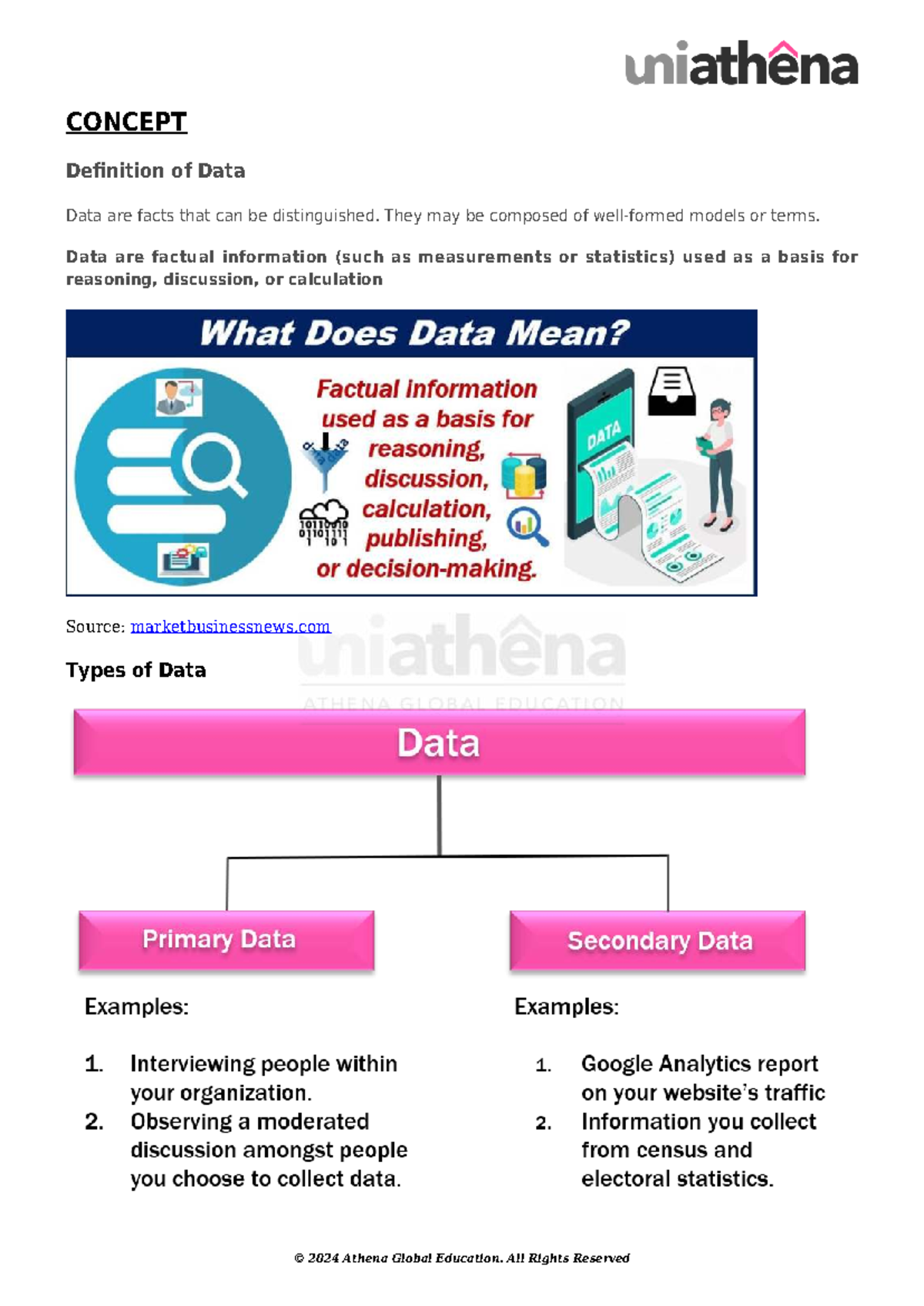 Lesson 1: Concept of Data and Information - Lecture Notes - Studocu