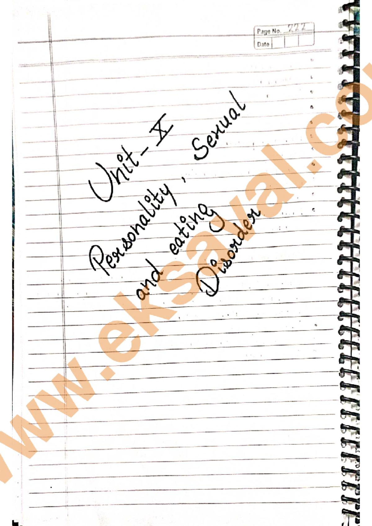 Mental Health Nursing: Comprehensive Study Notes (Unit 10) - Studocu