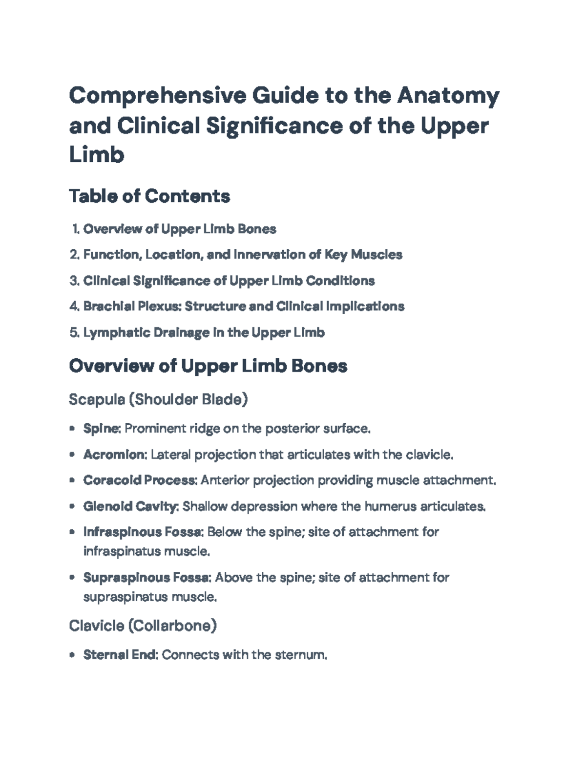 Comprehensive Guide: Upper Limb Anatomy & Clinical Significance ...