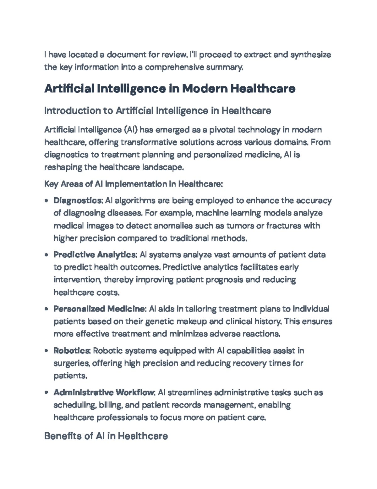 AI in Healthcare: Key Insights, Benefits, and Future Challenges - I ...